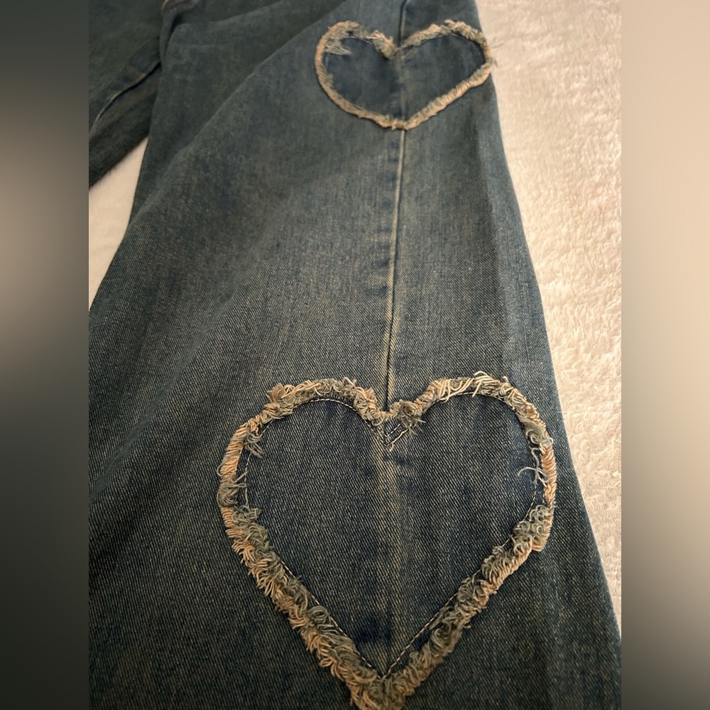heart patch jeans